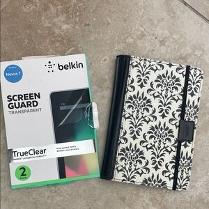 Belkin Transparent Screen Guard (NWT) & Stylish Protective Case for Nexus 7